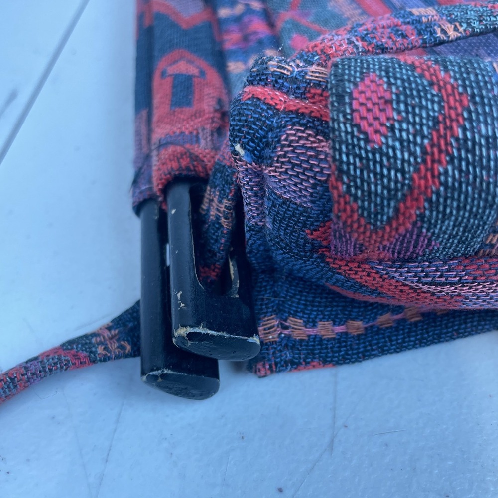 Vintage Toby Weston Purse Handbag Red Aztec Tribal Tapestry Shoulder Bag USA - Picture 9 of 13